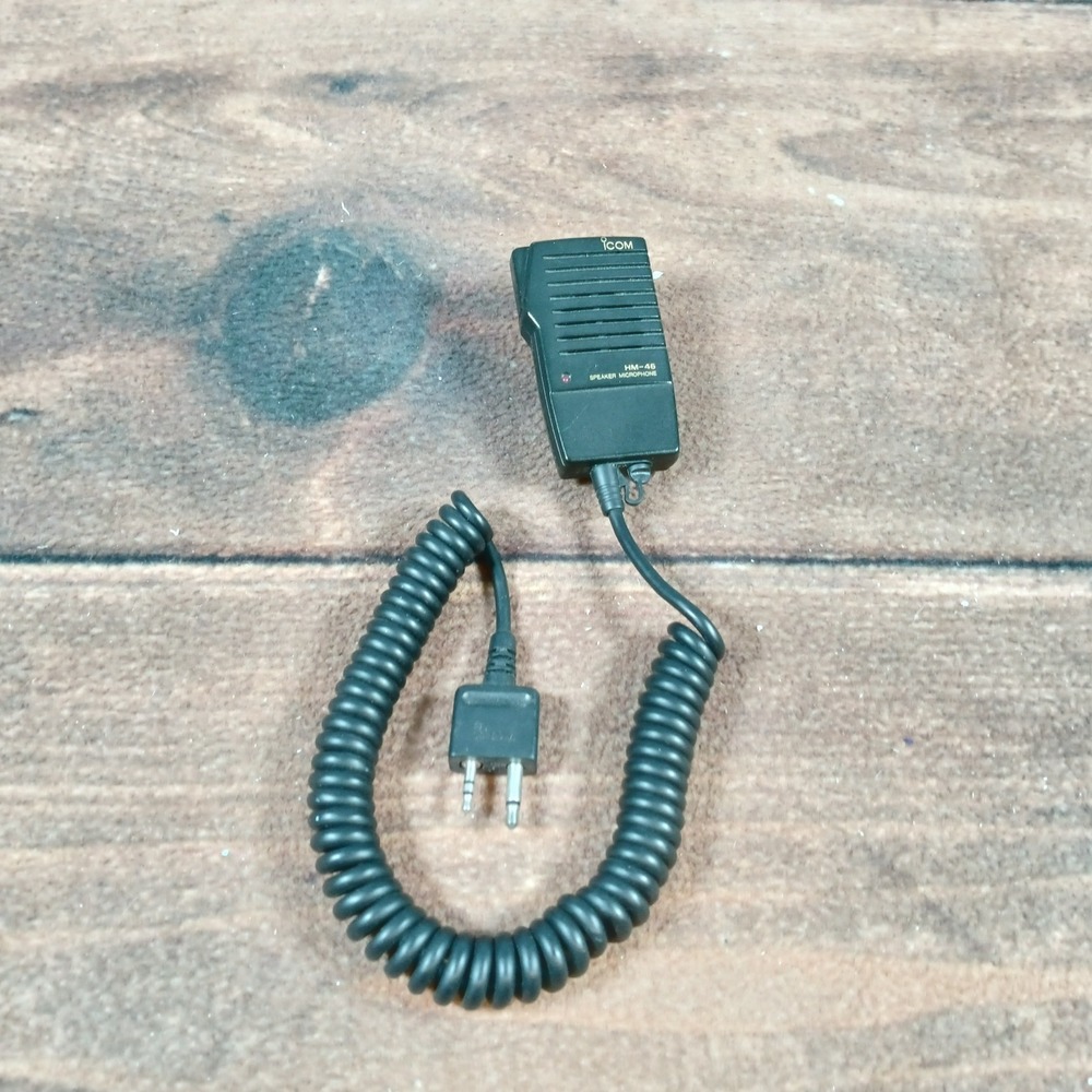 Icom HM46 Speaker Microphone for Ham Radio Transceiver with Coil Cord and Plug